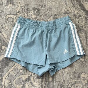 Teal Adidas Side Stripe Shorts with No Lining